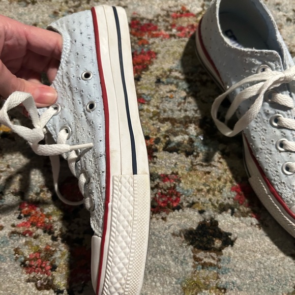 Converse all star Blue Eyelet feminine Womens Size 6 sneaker tennis shoes casual - Picture 6 of 7